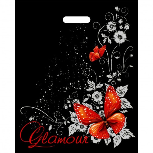 Черный пакет Glamour с вырубной ручкой (38х47 см) - Сима-Ленд - купить с доставкой в Мытищах