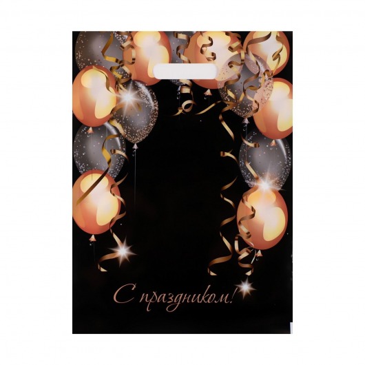 Пакет с вырубной ручкой и принтом в виде шариков (30х40 см) - Сима-Ленд - купить с доставкой в Мытищах