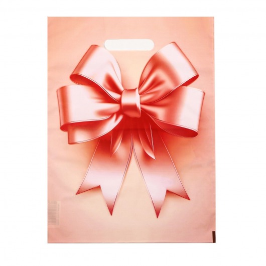 Пакет с принтом в виде банта с вырубной ручкой (30х40 см) - Сима-Ленд - купить с доставкой в Мытищах