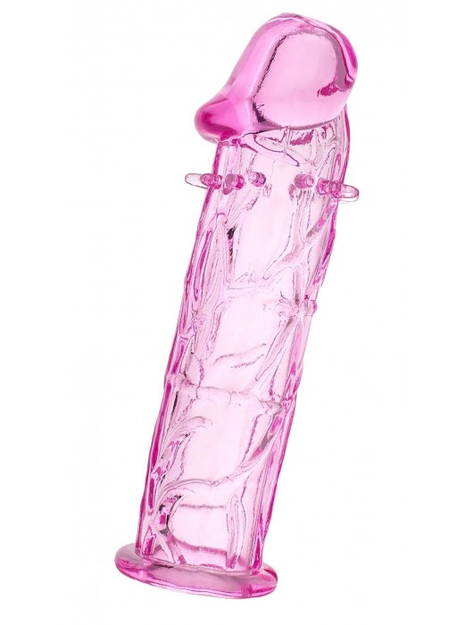 Розовая насадка фаллической формы - 12,5 см. - A-toys - в Мытищах купить с доставкой