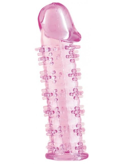 Розовая насадка на пенис с шипами - 12,5 см. - A-toys - в Мытищах купить с доставкой
