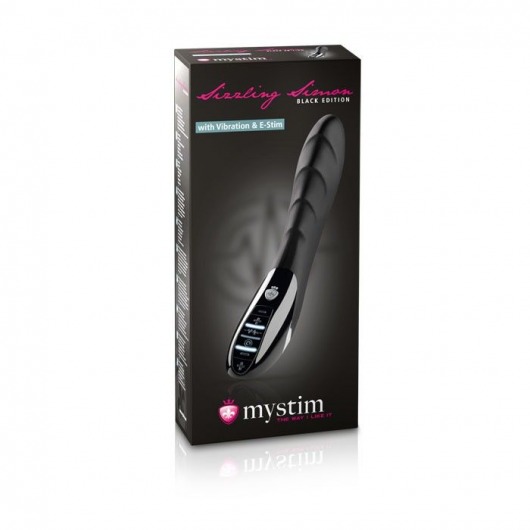 Вибратор с электростимуляцией Sizzling Simon Black Edition - 27 см. - MyStim - купить с доставкой в Мытищах