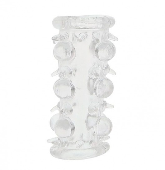 Прозрачная насадка на пенис с шипами и бугорками JELLY JOY LUST CLUSTER CLEAR - Dream Toys - в Мытищах купить с доставкой