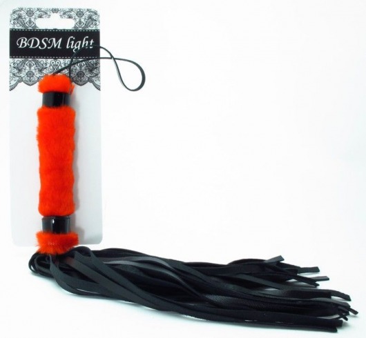 Нежная плеть с красным мехом BDSM Light - 43 см. - БДСМ Арсенал - купить с доставкой в Мытищах