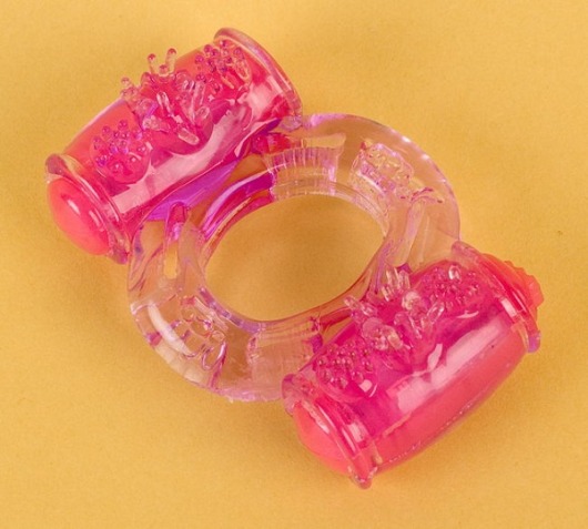 Фиолетовое виброкольцо с двумя вибропульками - Toyfa Basic - в Мытищах купить с доставкой