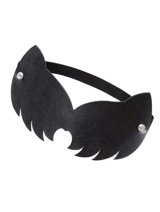 Черная закрытая кожаная маска с ушками кошки - Pecado - купить с доставкой в Мытищах