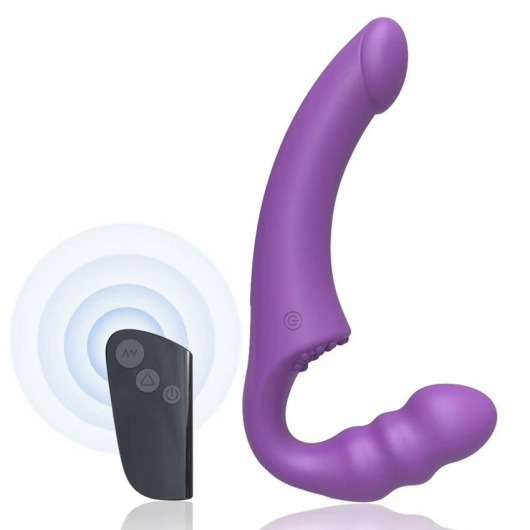 Фиолетовый безремневой страпон Straples Strap-On Dildo - Erokay - купить с доставкой в Мытищах