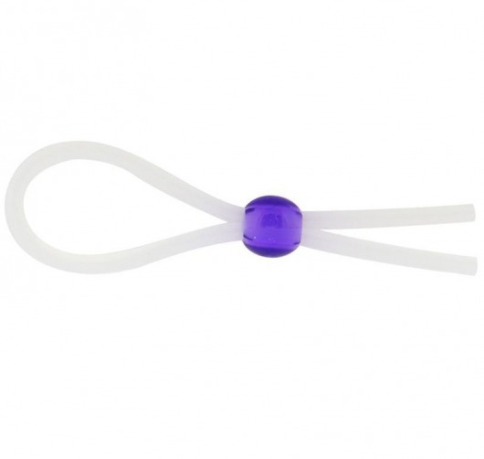 Прозрачное лассо с фиолетовой бусиной SILICONE COCK RING WITH BEAD LAVENDER - NMC - в Мытищах купить с доставкой