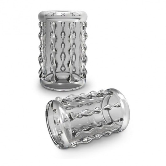 Прозрачная насадка с бороздками STAY HARD COCK SLEEVE 04 CLEAR - Blush Novelties - в Мытищах купить с доставкой