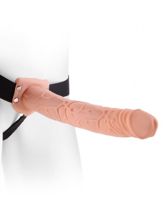 Фаллопротез телесного цвета Hollow Strap-On - 29 см. - Pipedream - купить с доставкой в Мытищах