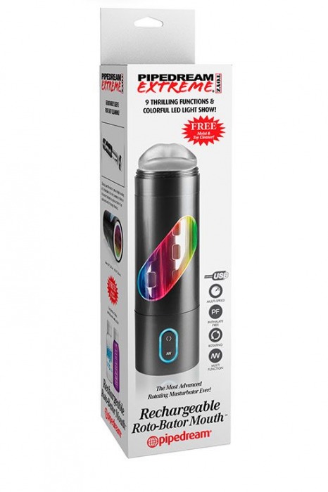 Перезаряжаемый мастурбатор-ротик Extreme Toyz Rechargeable Roto-Bator Mouth - Pipedream - в Мытищах купить с доставкой