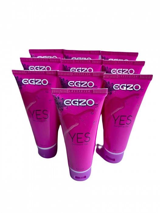 Набор из 10 согревающих лубрикантов на водной основе Egzo Yes (по 50 мл.) - EGZO - купить с доставкой в Мытищах