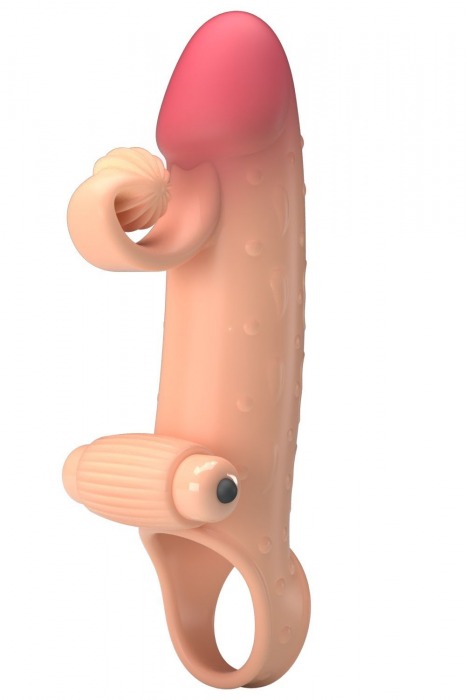 Телесная вибронасадка на пенис с подхватом мошонки - 20 см. - Baile - в Мытищах купить с доставкой