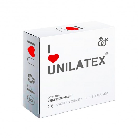 Ультратонкие презервативы Unilatex Ultra Thin - 3 шт. - Unilatex - купить с доставкой в Мытищах