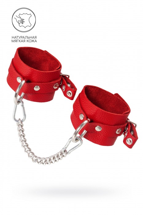 Красные мягкие кожаные оковы с люверсами - Pecado - купить с доставкой в Мытищах