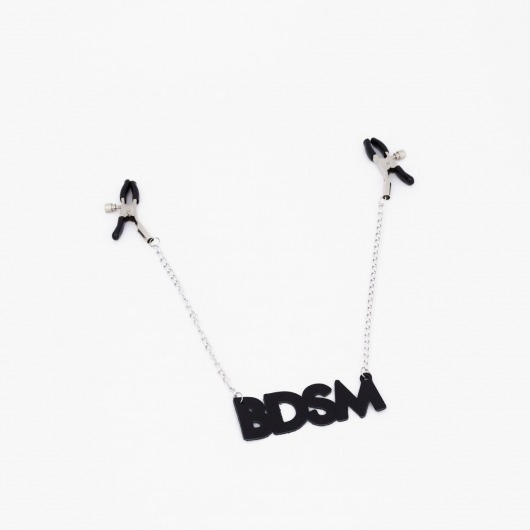 Зажимы на соски с кожаной подвеской BDSM - Crazy Handmade - купить с доставкой в Мытищах