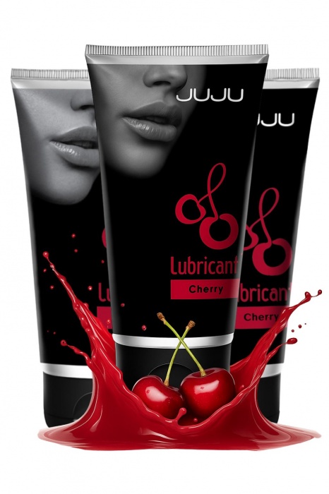 Набор из 3 съедобных лубрикантов JUJU со вкусом вишни - JuJu - купить с доставкой в Мытищах