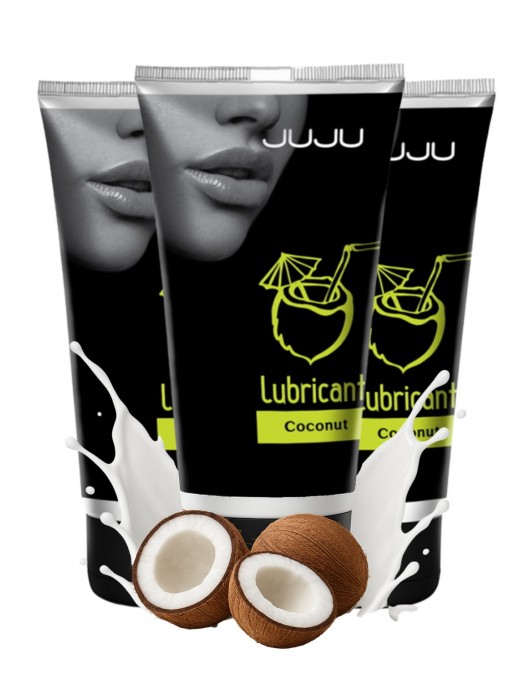 Набор из 3 съедобных лубрикантов JUJU со вкусом кокоса - JuJu - купить с доставкой в Мытищах