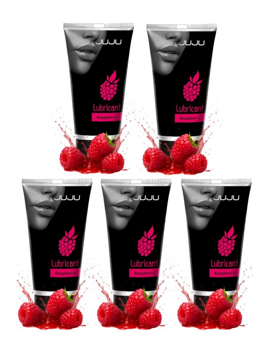 Набор из 5 съедобных лубрикантов JUJU со вкусом малины - JuJu - купить с доставкой в Мытищах