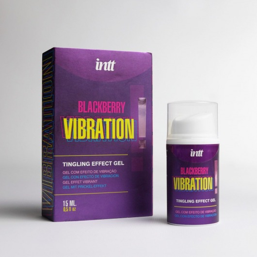 Стимулирующий гель с эффектом вибрации Blackberry Vibration - 15 мл. - INTT - купить с доставкой в Мытищах