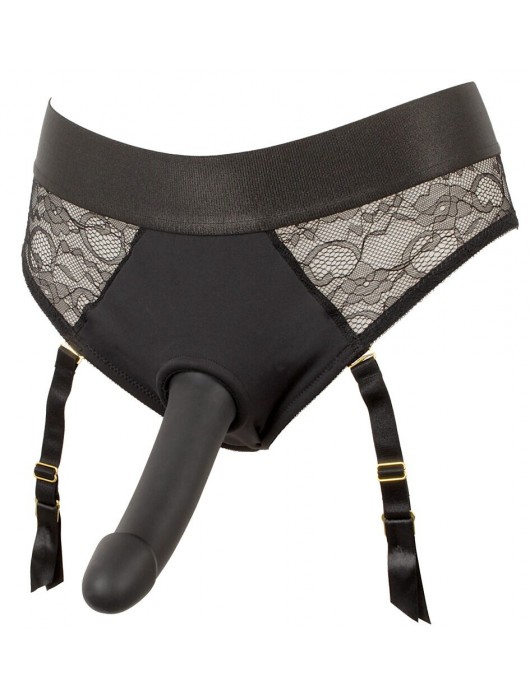 Черный женский страпон Strap-on Set: трусики и насадка - Orion - купить с доставкой в Мытищах