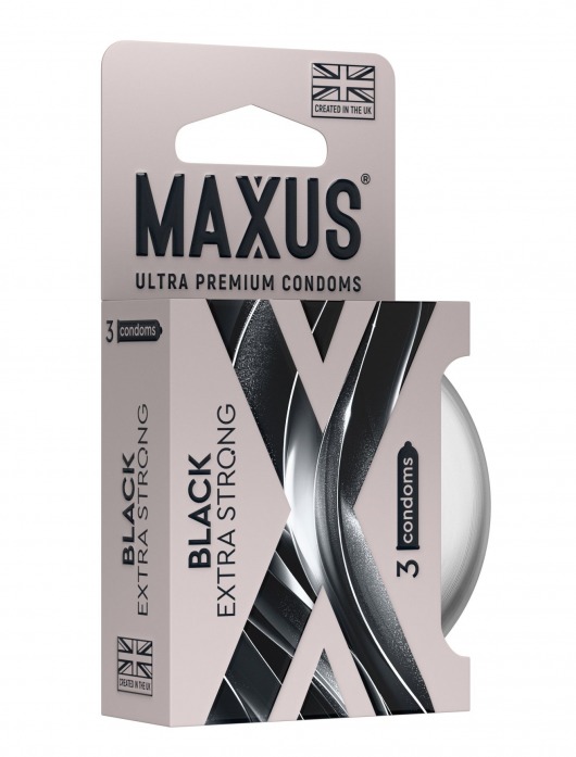 Черные утолщенные презервативы MAXUS Extra Strong с железным кейсом - 3 шт. - Maxus - купить с доставкой в Мытищах