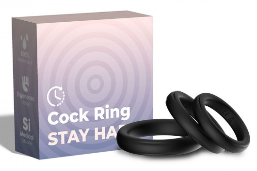 Набор из 3 черных эрекционных колец Stay Hard - Boys of Toys - в Мытищах купить с доставкой