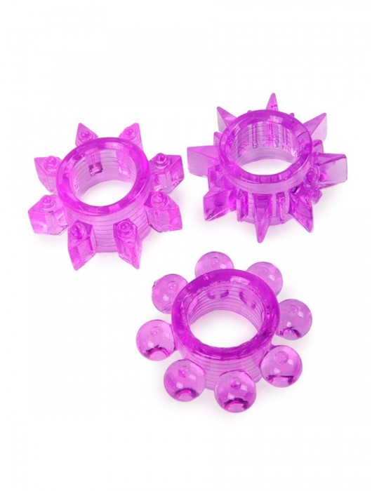 Набор из 3 лиловых эрекционных колец различной формы - Erowoman-Eroman - в Мытищах купить с доставкой
