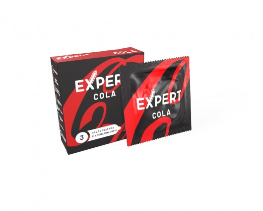Презервативы с ароматом колы Expert Cola - 3 шт. - Expert - купить с доставкой в Мытищах