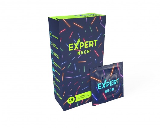 Светящиеся в темноте презервативы Expert Neon - 15 шт. - Expert - купить с доставкой в Мытищах
