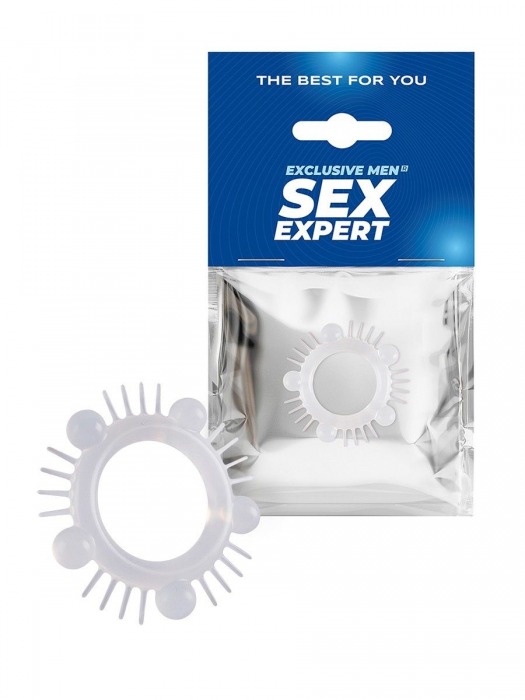 Эластичное эрекционное кольцо с шишечками и шипами - Sex Expert - в Мытищах купить с доставкой