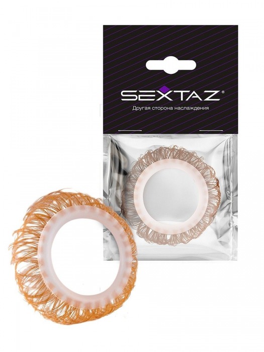 Эрекционное кольцо с бежевыми «ресничками» - Sextaz - в Мытищах купить с доставкой
