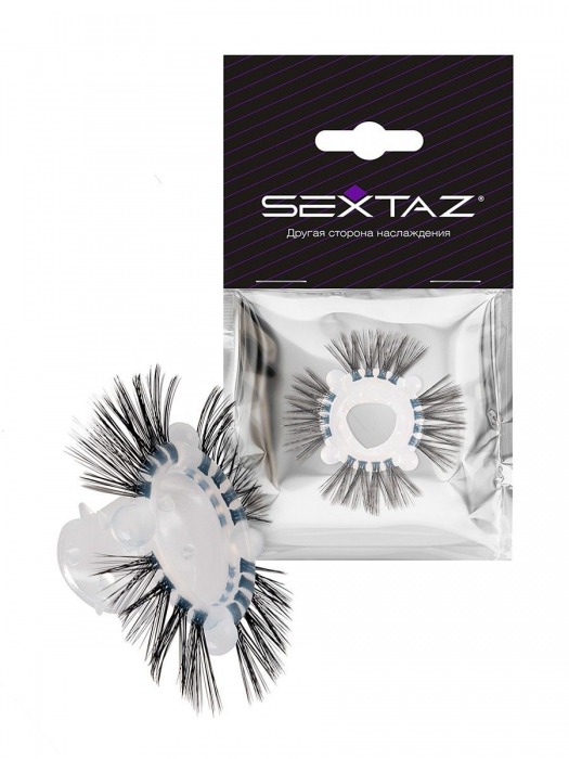 Эластичное эрекционное кольцо с черными «ресничками» - Sextaz - в Мытищах купить с доставкой