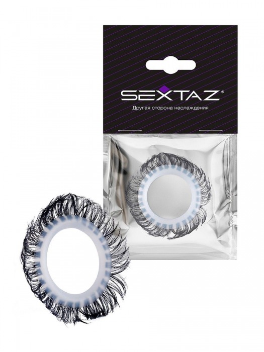Эластичное эрекционное колечко с черными «ресничками» - Sextaz - в Мытищах купить с доставкой