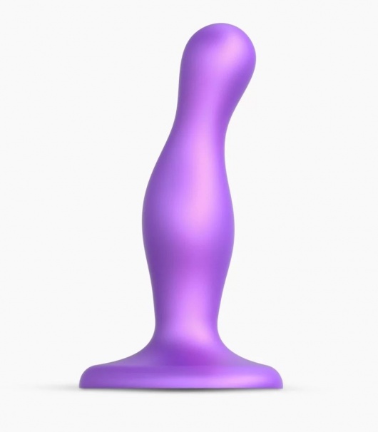 Фиолетовая насадка Strap-On-Me Dildo Plug Curvy size S - Strap-on-me - купить с доставкой в Мытищах