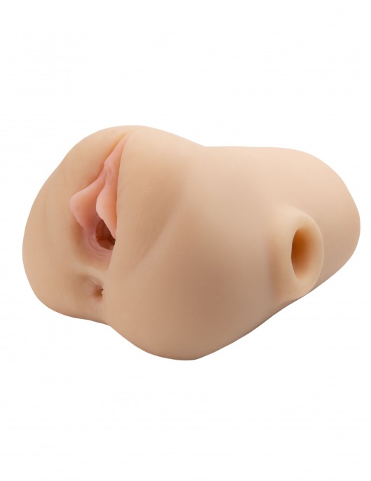 Телесный мастурбатор с вибрацией Double Pounder Vibrating Squeeze Stroker - Pipedream - в Мытищах купить с доставкой