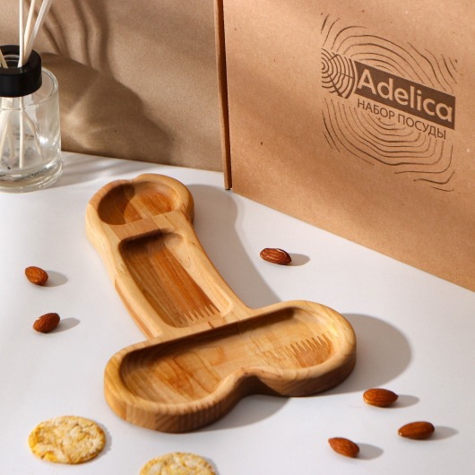 Деревянное блюдо для подачи в форме члена (25 х 16,5 х 1,7 см) - Сима-Ленд - купить с доставкой в Мытищах