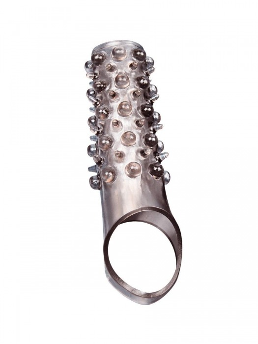 Дымчатая насадка на пенис с шипами и выпуклостями - 12 см. - Sex Expert - в Мытищах купить с доставкой