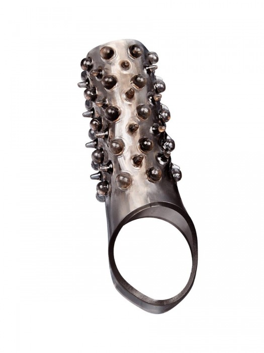 Дымчатая насадка на пенис с шипами и выпуклостями - 12,5 см. - Sex Expert - в Мытищах купить с доставкой