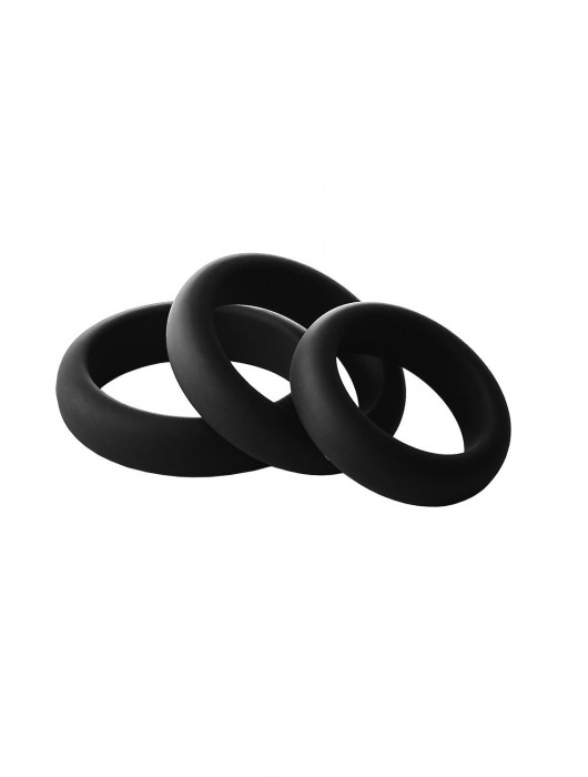 Набор из 3 черных эрекционных колец Smooth Silicone Cockring Pack - Dream Toys - в Мытищах купить с доставкой