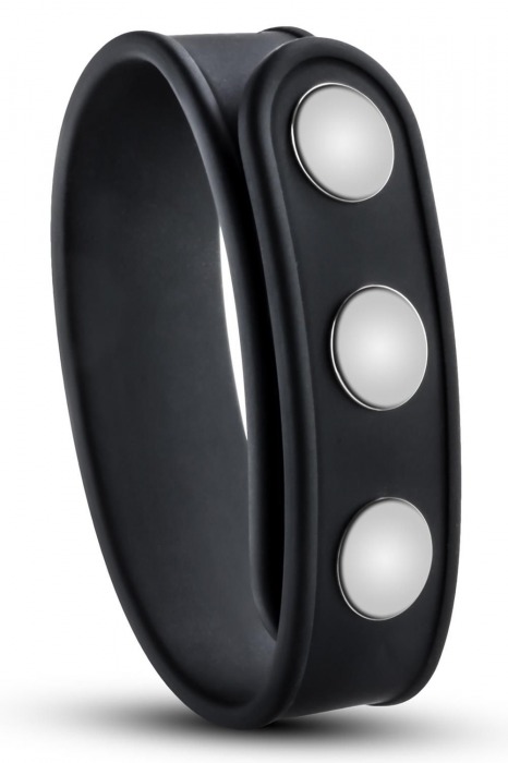 Черное эрекционное кольцо на кнопках - Blush Novelties - в Мытищах купить с доставкой