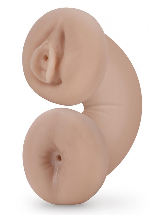 Телесный люминесцентный двусторонний мастурбатор Tasha - Blush Novelties - в Мытищах купить с доставкой