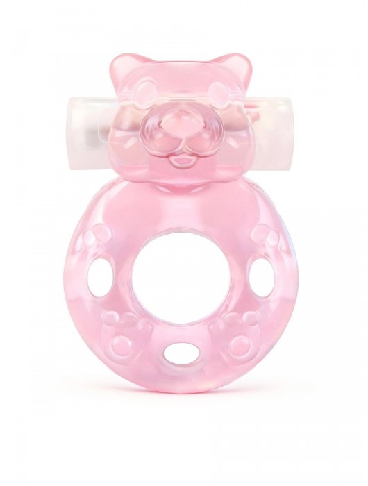 Розовое эрекционное виброкольцо в форме мишки - 1137 - в Мытищах купить с доставкой