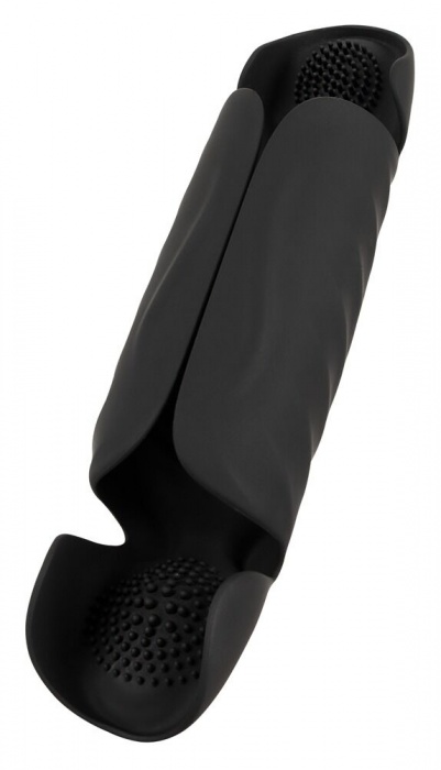 Черный вибромастурбатор с трехточечной стимуляцией Penis Trainer with 3 Point Stimulation - Orion - в Мытищах купить с доставкой