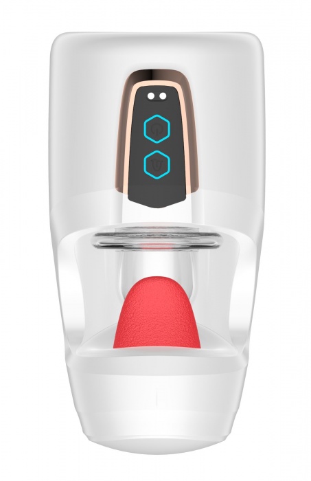 Белый мастурбатор с язычком и возвратно-поступательными движениями - Secwell - в Мытищах купить с доставкой