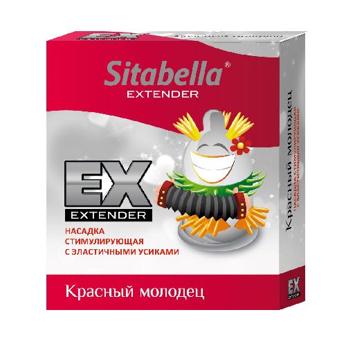 Стимулирующая насадка Sitabella Extender  Красный молодец - Sitabella - купить с доставкой в Мытищах