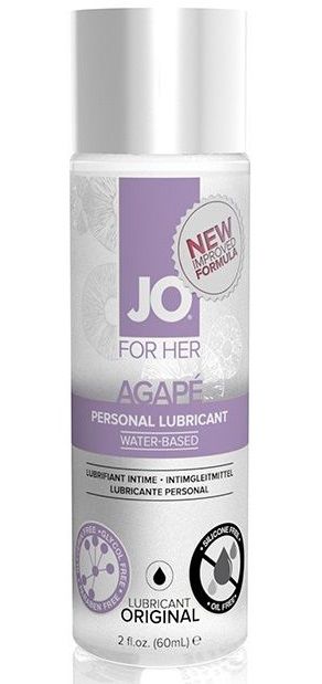 Лубрикант на водной основе для женщин JO AGAPE LUBRICANT ORIGINAL - 60 мл. - System JO - купить с доставкой в Мытищах