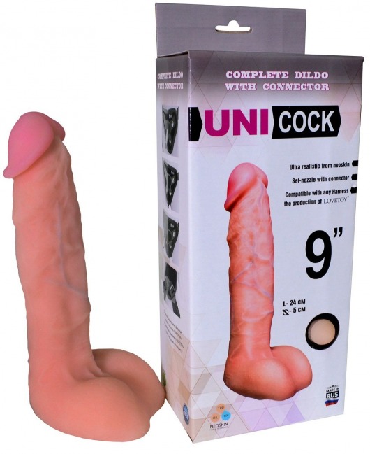 Фаллическая насадка Харнесс UNICOCK 9  - 24 см. - LOVETOY (А-Полимер) - купить с доставкой в Мытищах