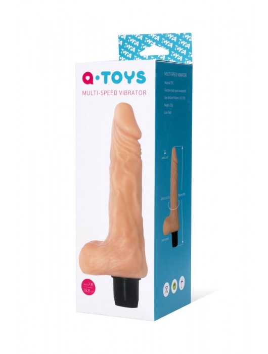 Телесный мультискоростной вибратор-реалистик A-toys - 19,8 см. - A-toys