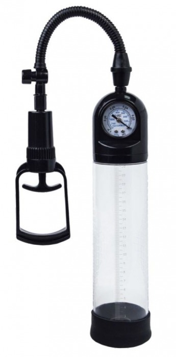Чёрная вакуумная помпа A-toys с манометром и прозрачной колбой - A-toys - в Мытищах купить с доставкой